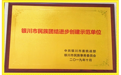 祝賀伊百盛獲得 “銀川市民族團結進步創(chuàng)建示范單位”榮譽稱號